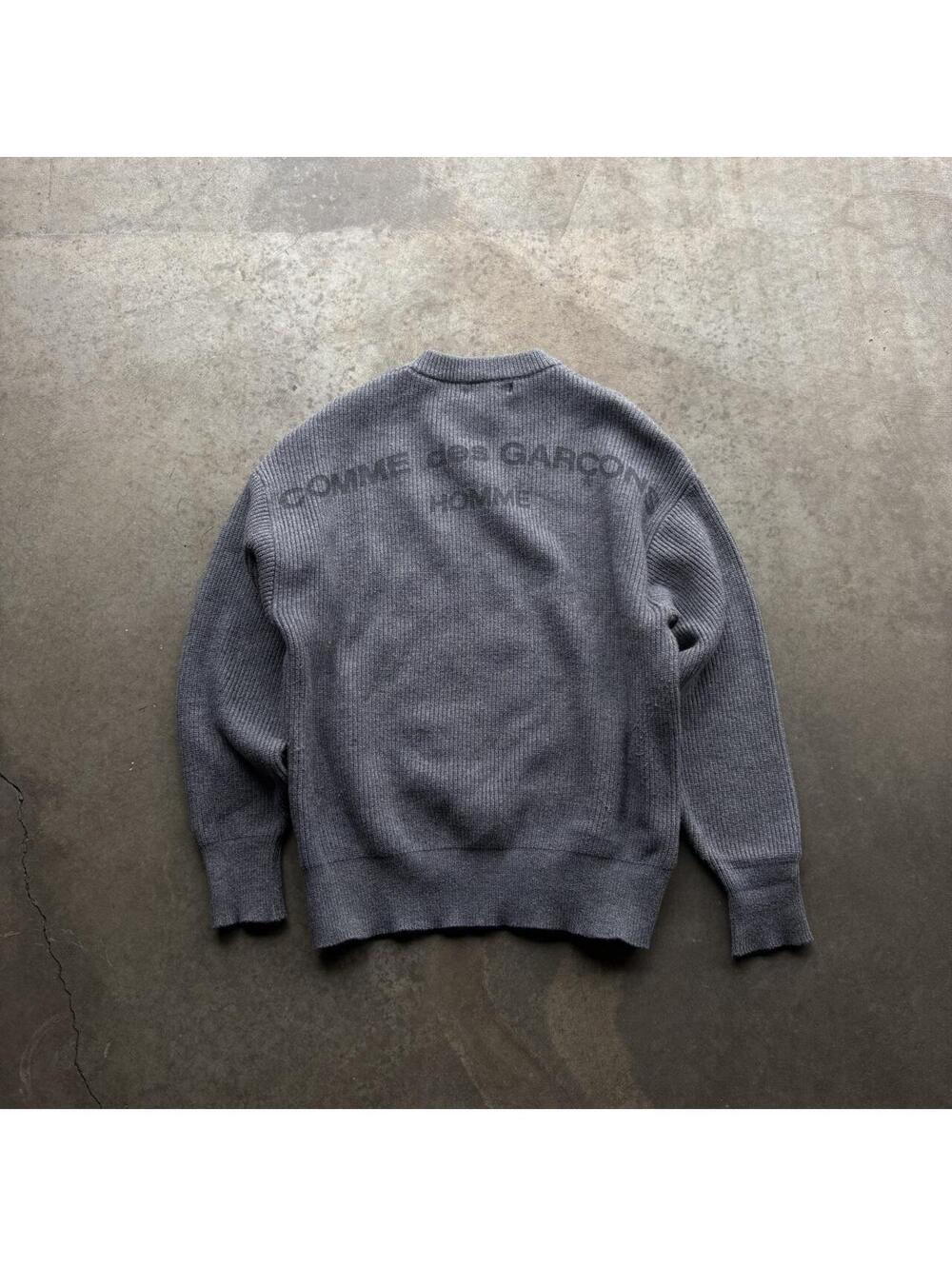 Comme des Garçons Men's Grey and Black Jumper